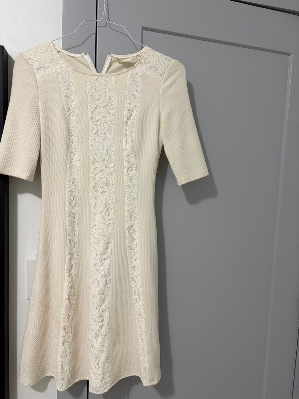 ERIN by Erin Fetherston Ivory Lace-Panel Midi Dress